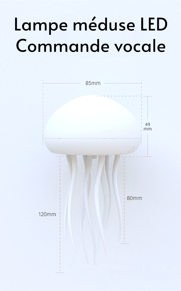 Lampe Méduse LED à commande vocale – Ambiance apaisante et design unique