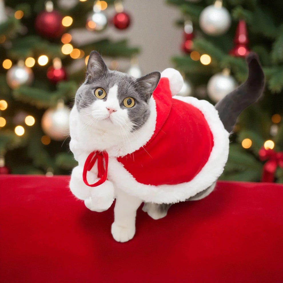 Cape rouge de Noël avec capuche