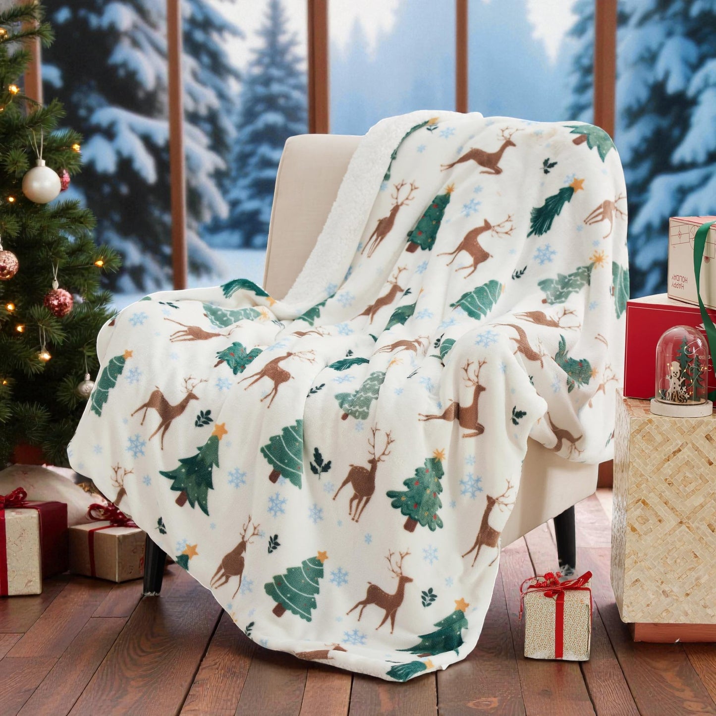 Couverture de Noël – Adorables motifs et Doux au Toucher